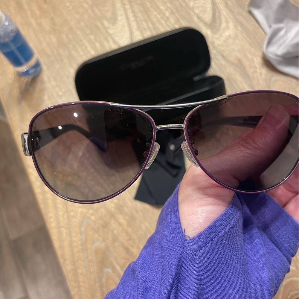 Coach Purple Polarized Aviator Sunglasses